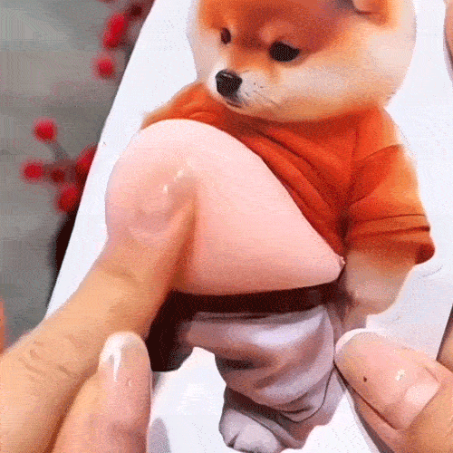 3D Cute Shiba Inu Self-Adhesive Door Stopper & Stress Ball