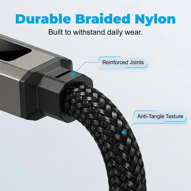 4-in-1 Digital Display Keychain Charging Cable
