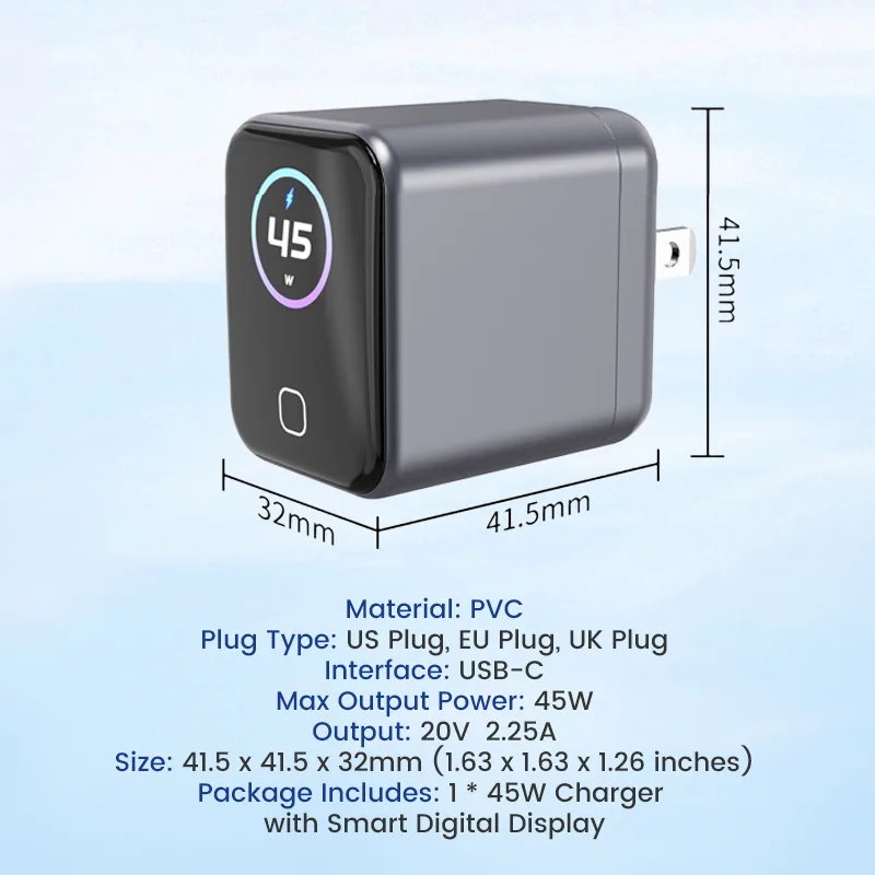 45W Charger with Smart Digital Display