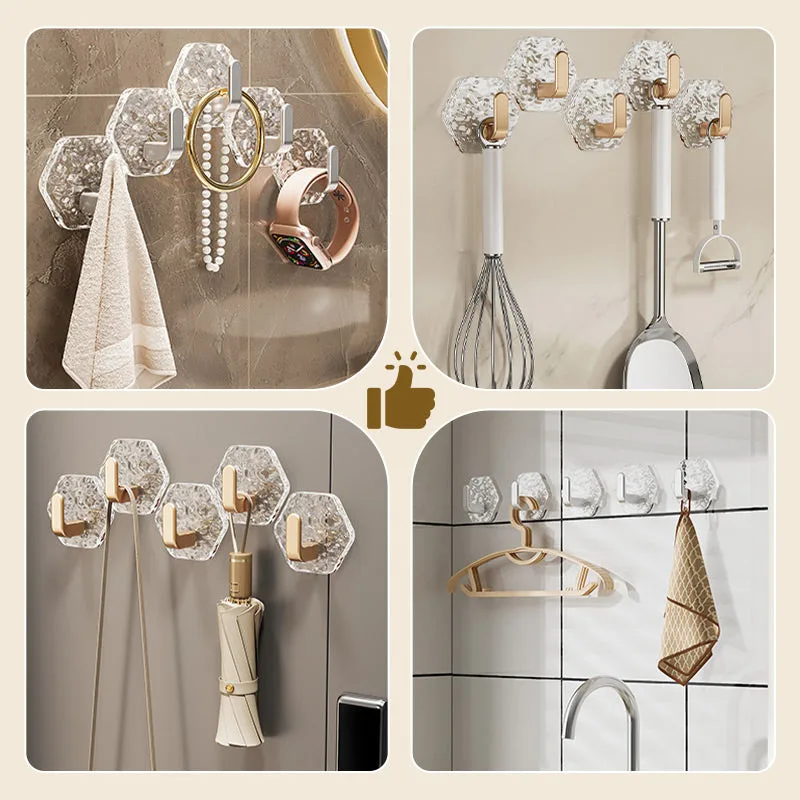 5PCS Punch-Free Ripple Wall Adhesive Hooks