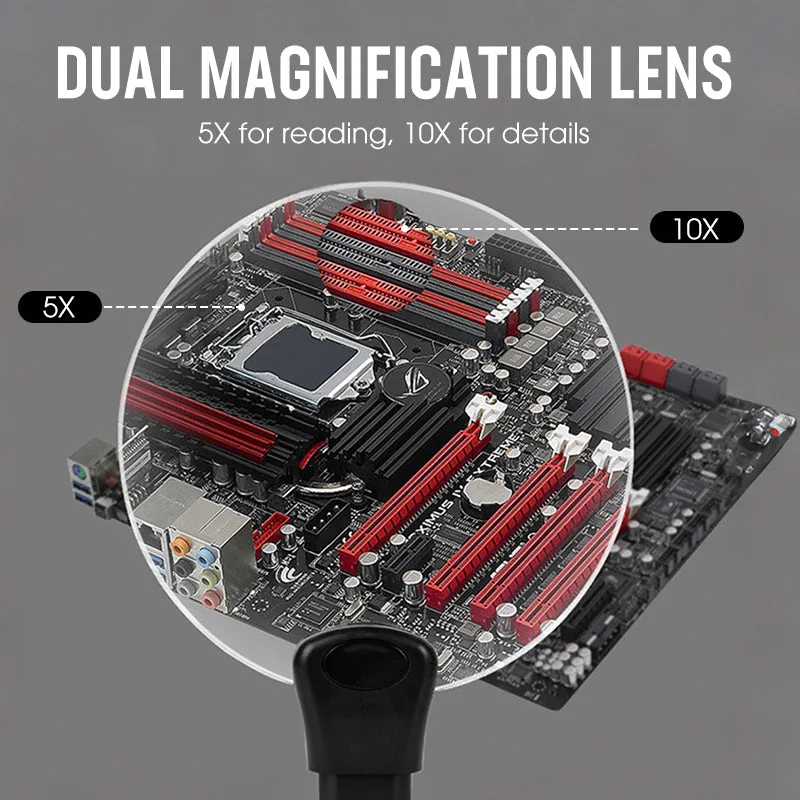 5X Hands-Free Magnifying Glass