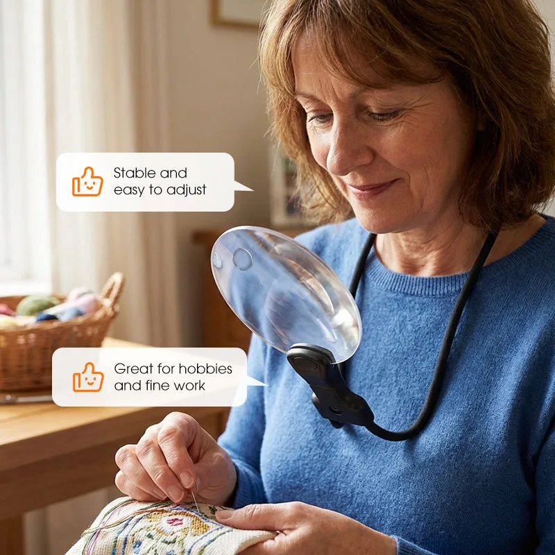 5X Hands-Free Magnifying Glass