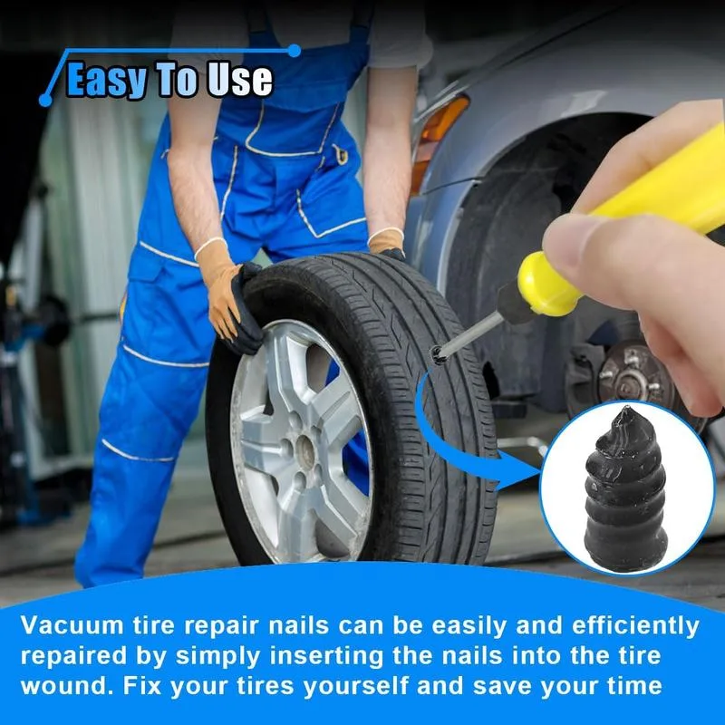 60PCS Tire Repair Rubber Nails Kit with 2 Sizes