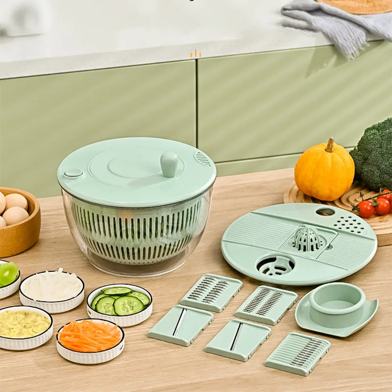 9-in-1 Multifunctional Large Capacity Salad Spinner & Slicer