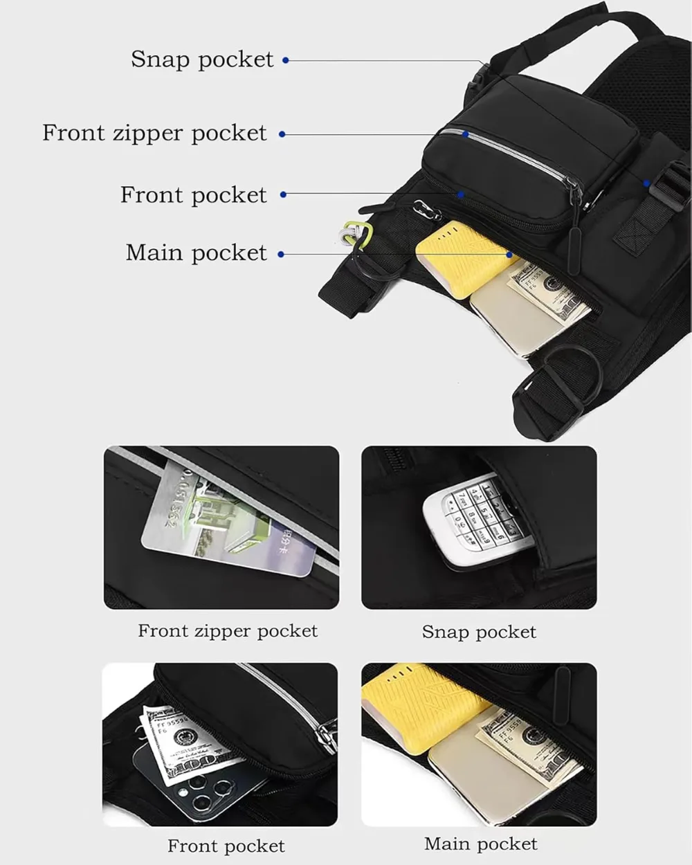 Adjustable Zipper Multi-functional Tactical Chest Bag