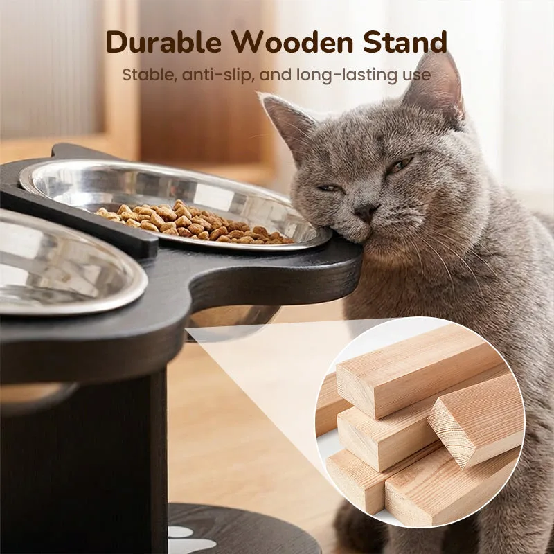 Anti-Slip Elevated 3-Bowl Pet Feeder