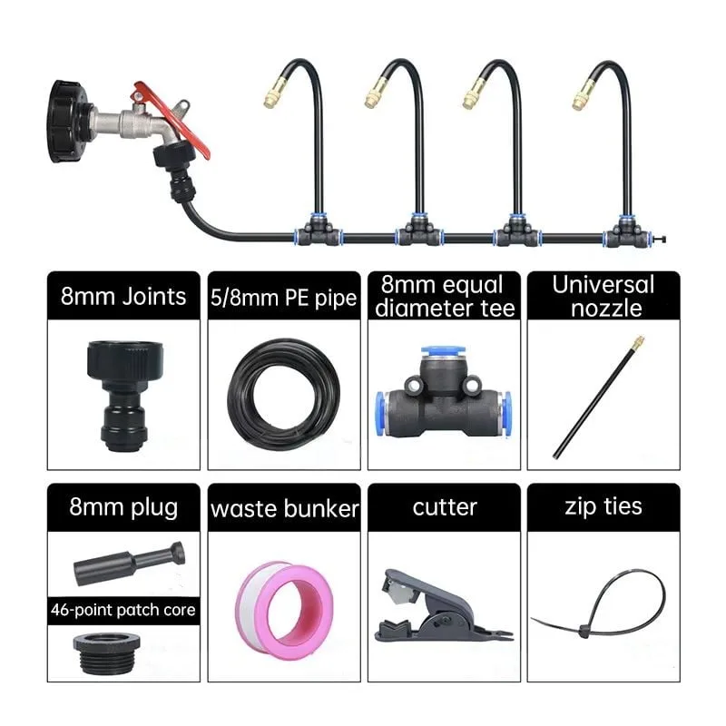 Automatic 360° Curved Garden Irrigation System