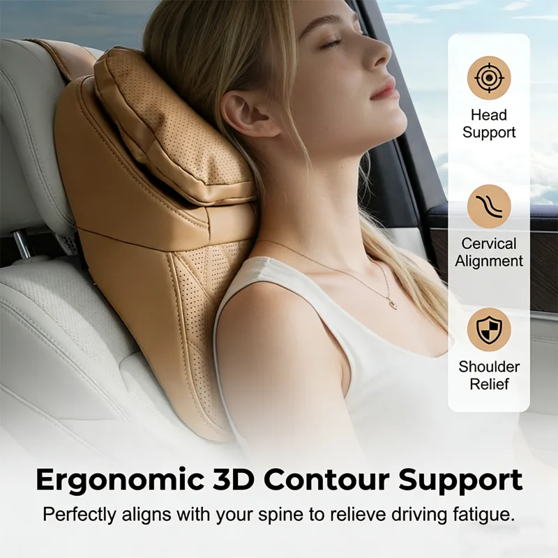 PU Leather Car Neck Pillow