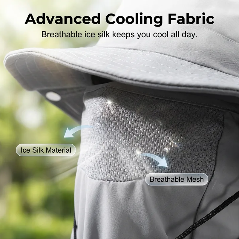Breathable Fisherman Hat with Detachable Face Mask