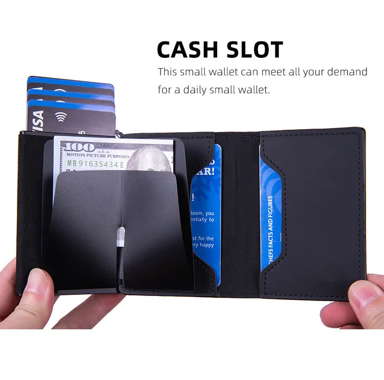Business simple two-fold multi-card slot large capacity wallet