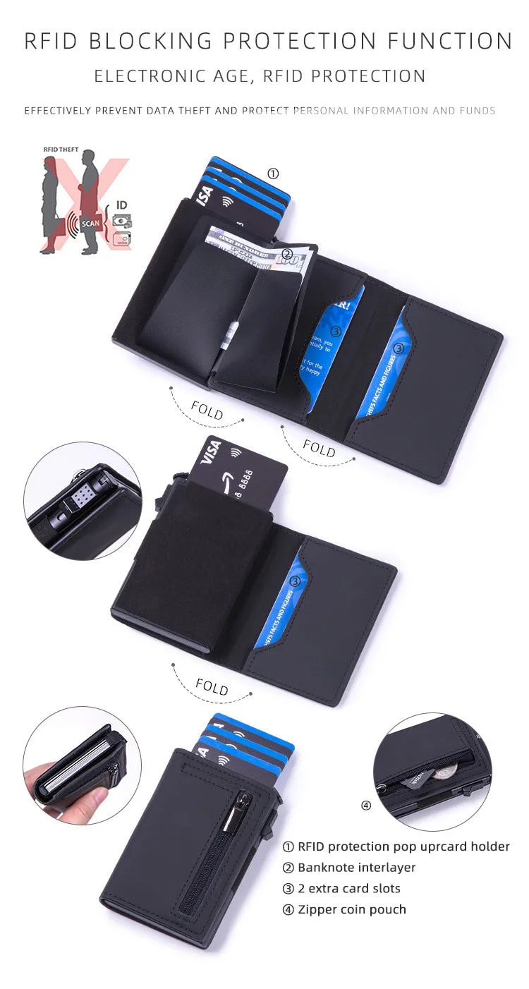 Business simple two-fold multi-card slot large capacity wallet