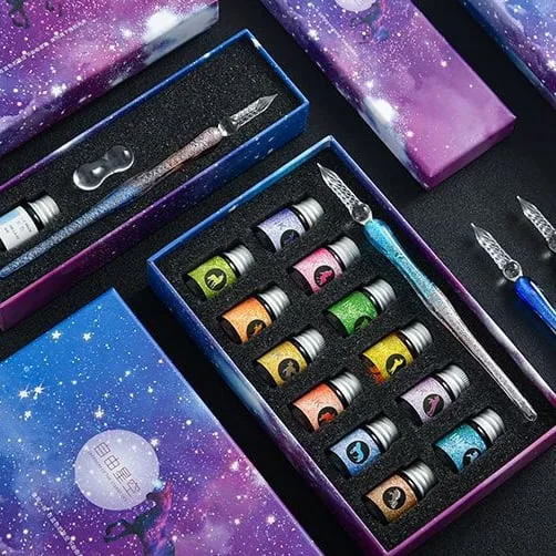 Calligraphy Glass Dip Pen Ink Set