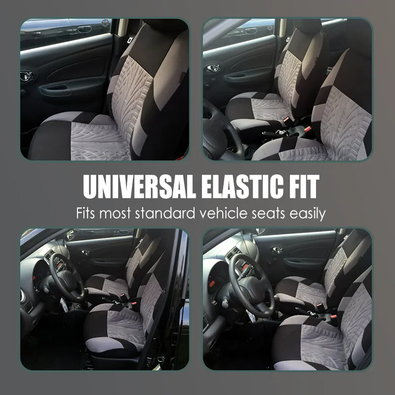 Car Seat Cover Set with Tire Tread Pattern