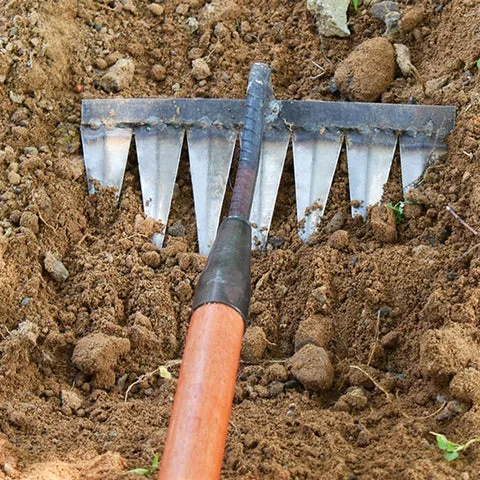 Carbon Steel Garden Hand Rake, 4 to 7 Tooth