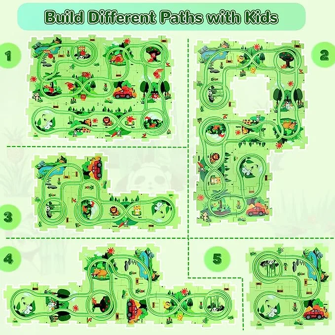 Children’s Educational Puzzle Track Car Play Set