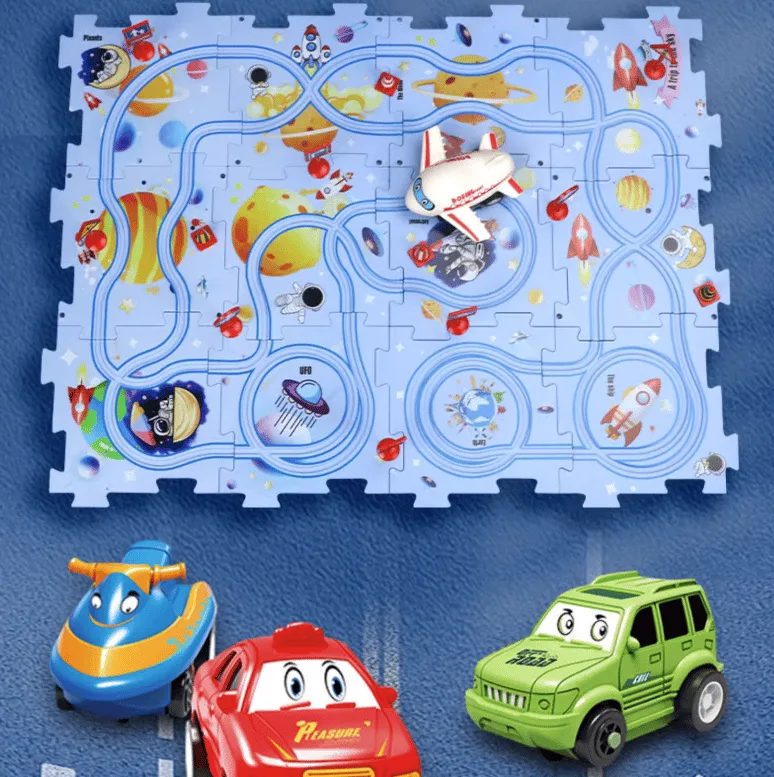 Children’s Educational Puzzle Track Car Play Set