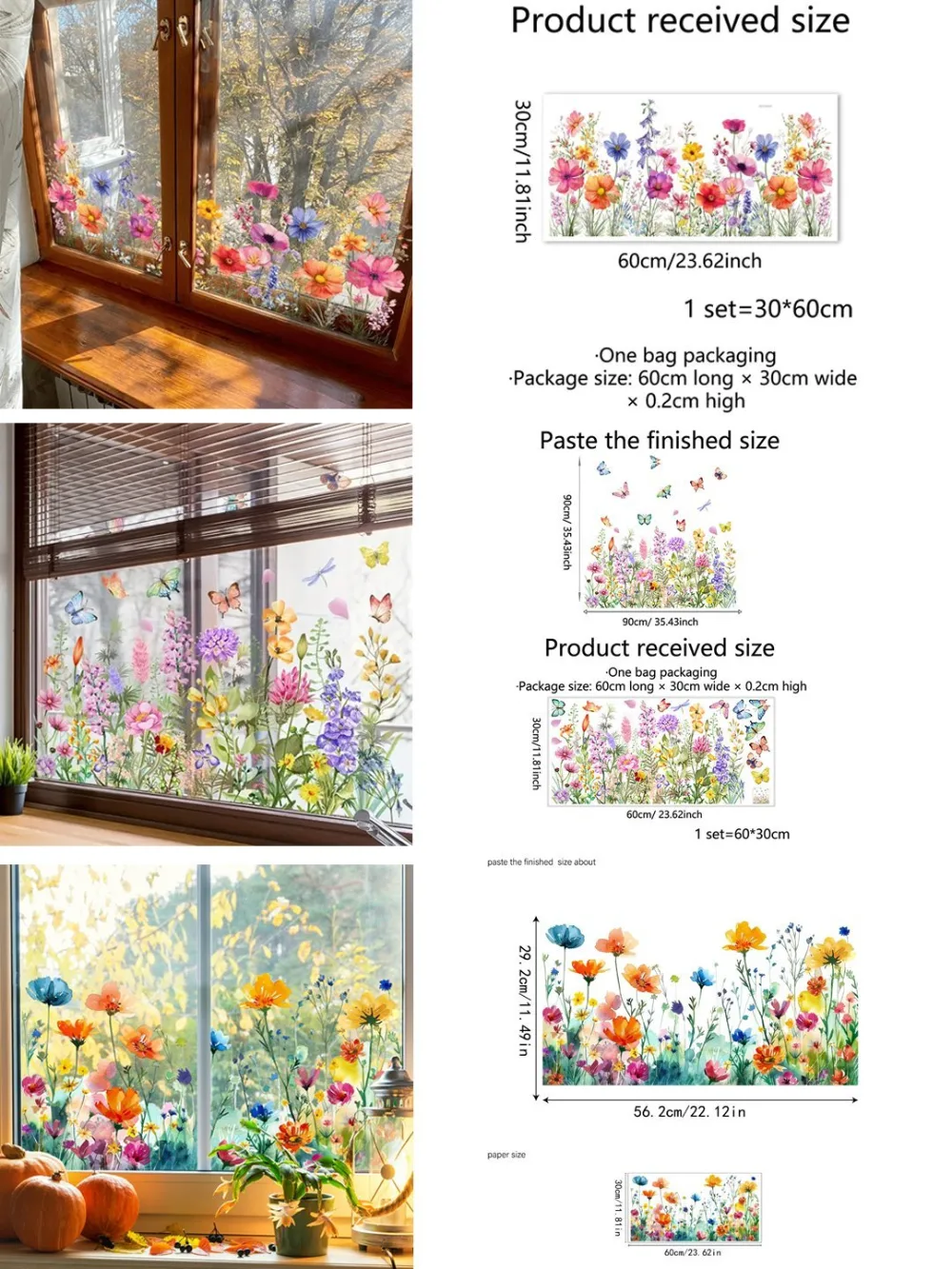 Colorful Floral Bouquet Window Sticker