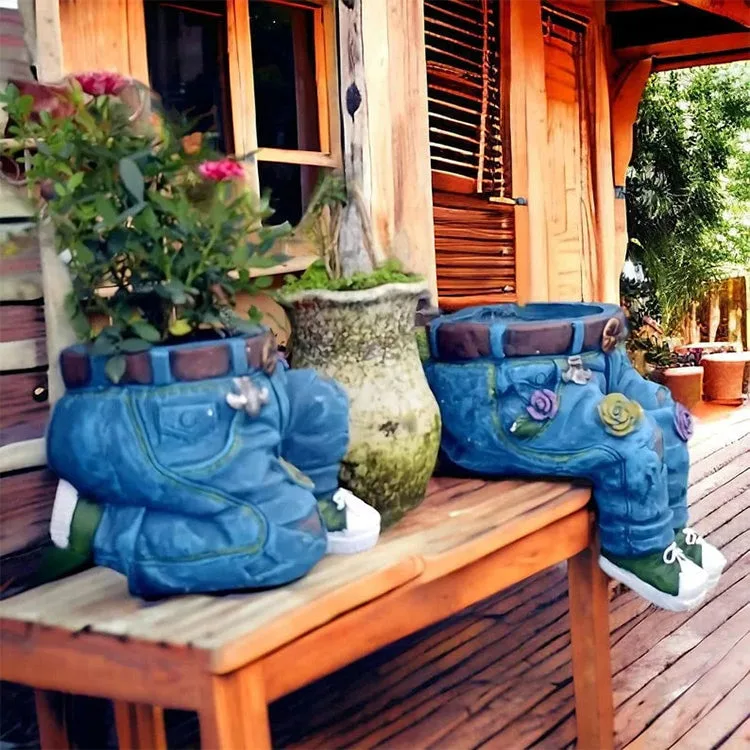 Creative 3D Jeans Shaped Flower Pot