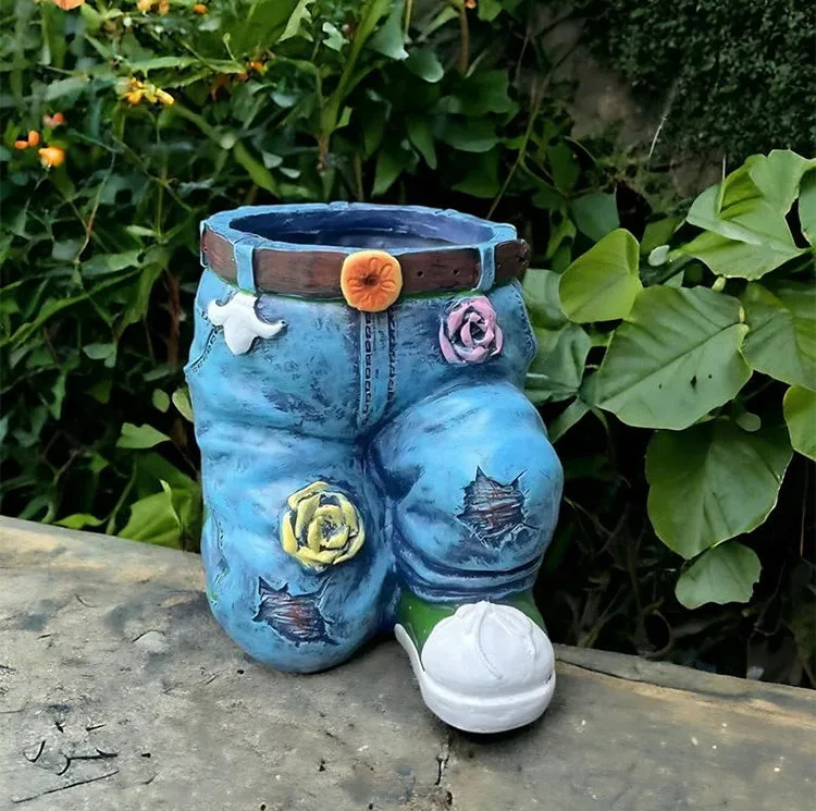 Creative 3D Jeans Shaped Flower Pot
