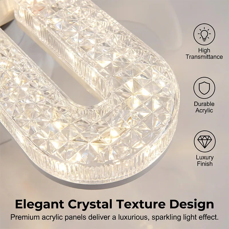 Crystal-Effect LED 5-Blade LED Fan Light