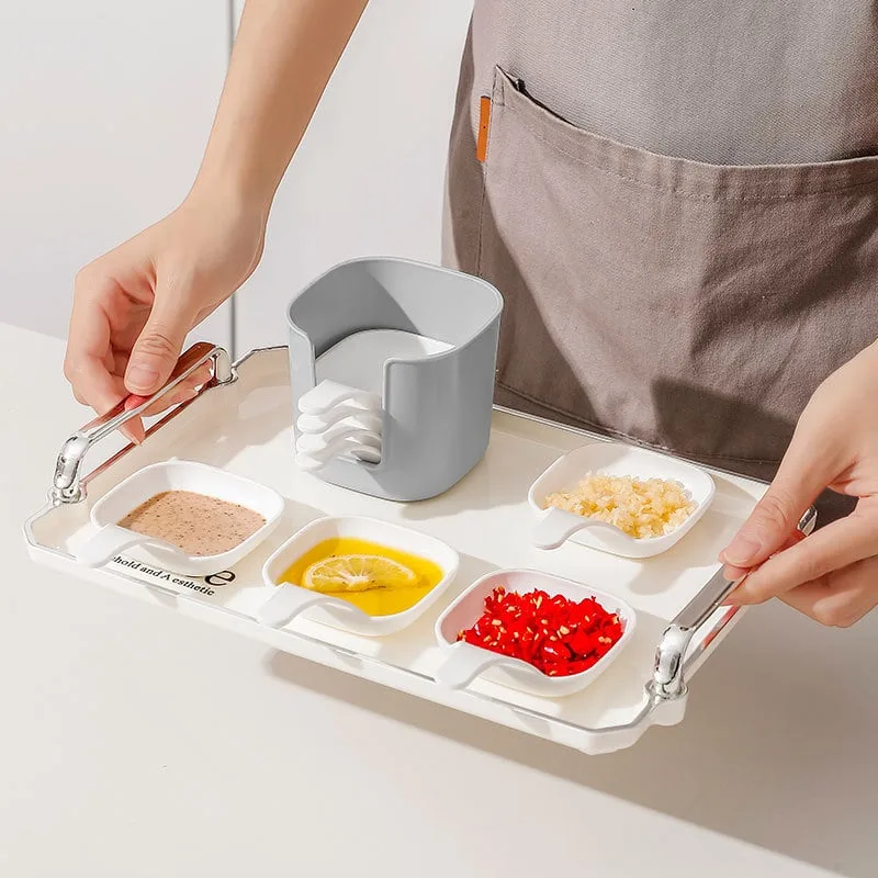 Dipping Sauce Plate and Holder Set
