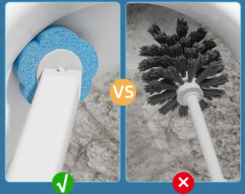 Disposable Replacement Brush Head Toilet Brush Set