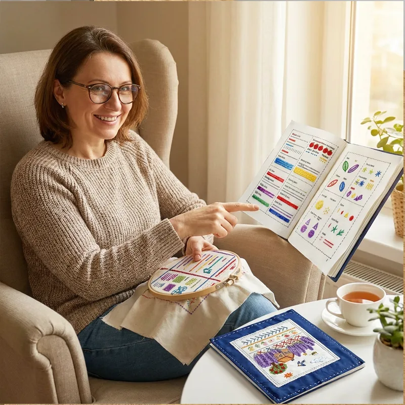 DIY Embroidery Stitch Practice Book Kit