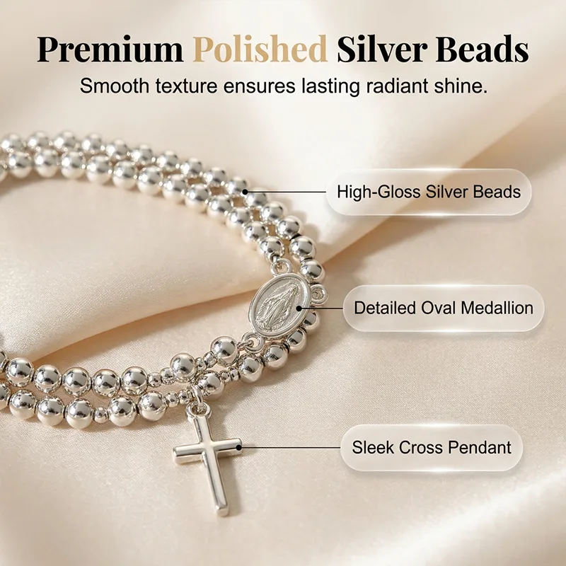 Double-Wrap Rosary Beaded Bracelet