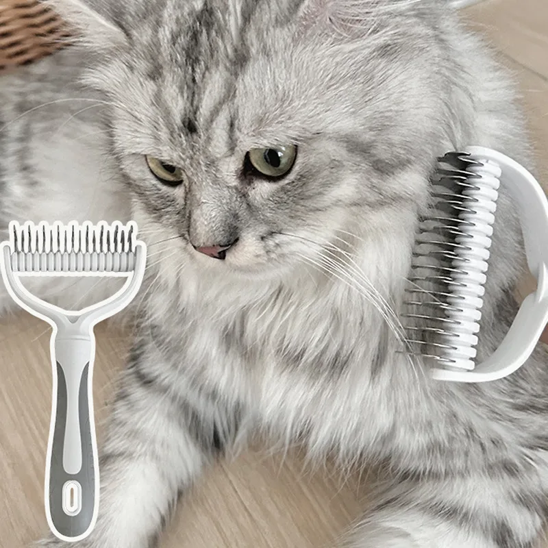 Dual-Sided Pet Grooming Rake