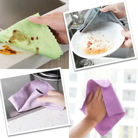 Fish scale rag towel
