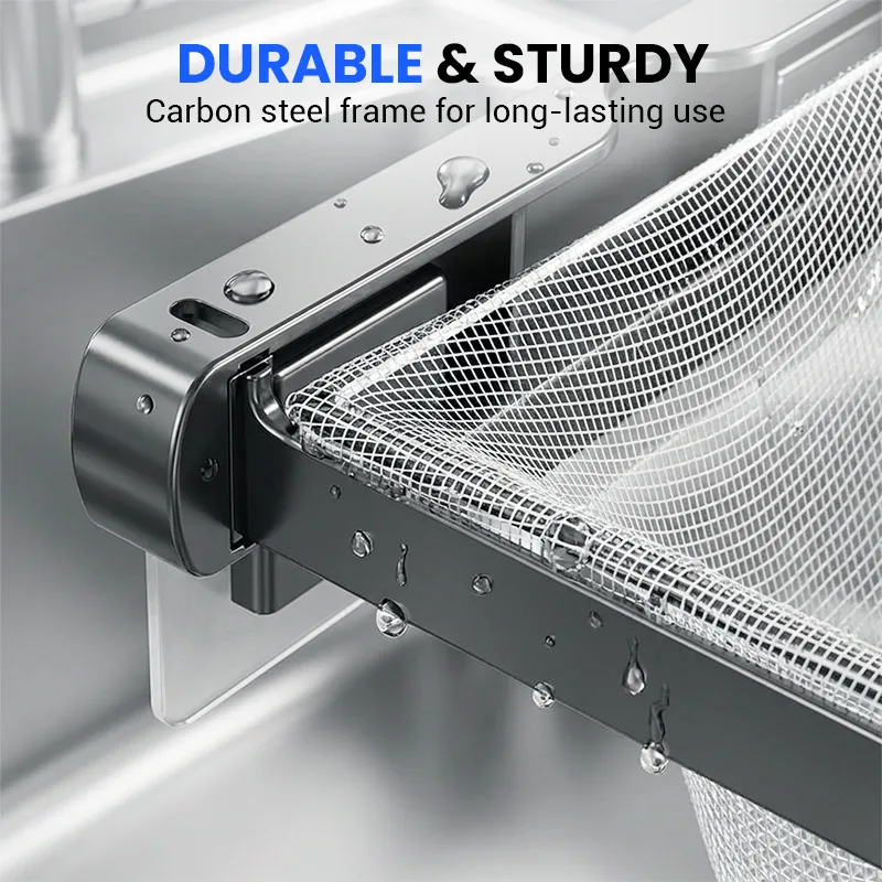 Foldable Sink Strainer Rack with Filter Nets