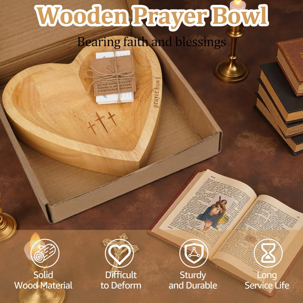Heart-Shaped Wooden Prayer Bowl