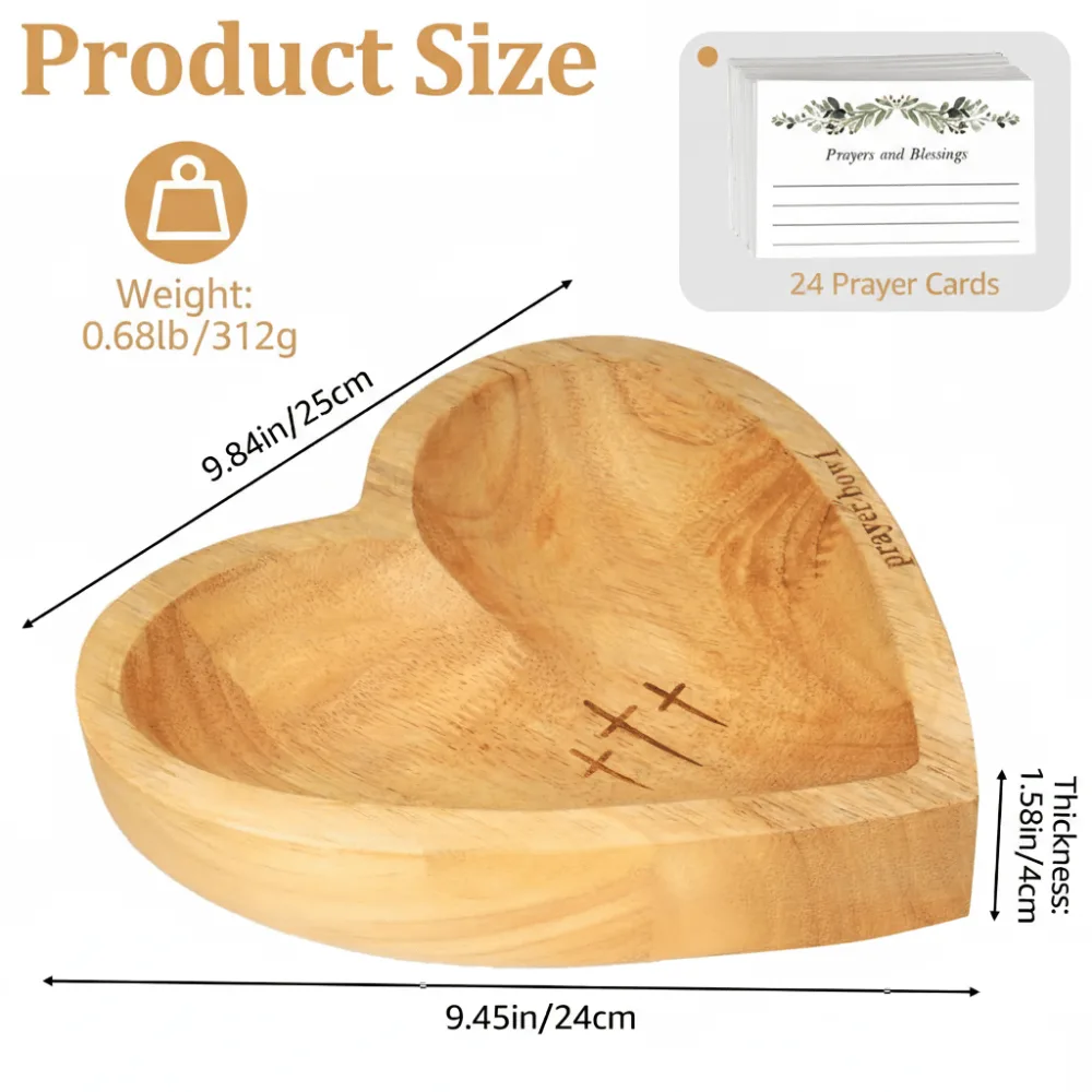 Heart-Shaped Wooden Prayer Bowl
