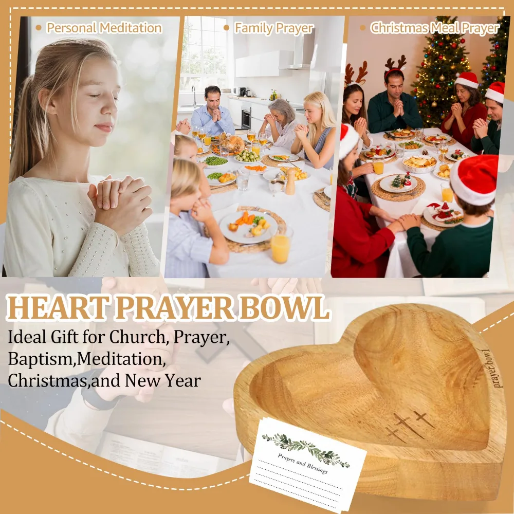 Heart-Shaped Wooden Prayer Bowl
