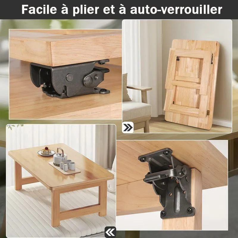Heavy Duty Folding Table Leg Brackets with Self-Locking Hinges