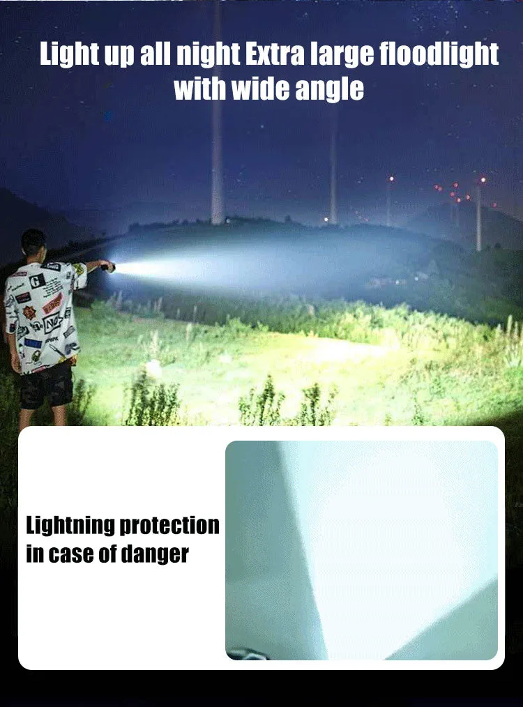 LED Strong Light Retractable Flashlight