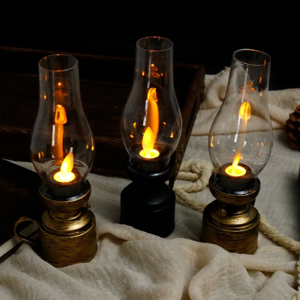 LED Vintage Kerosene Lamp Electronic Swing Candle