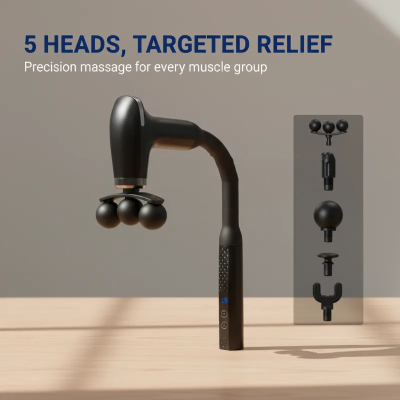 Long-Handle Percussion Massager with 5 Heads