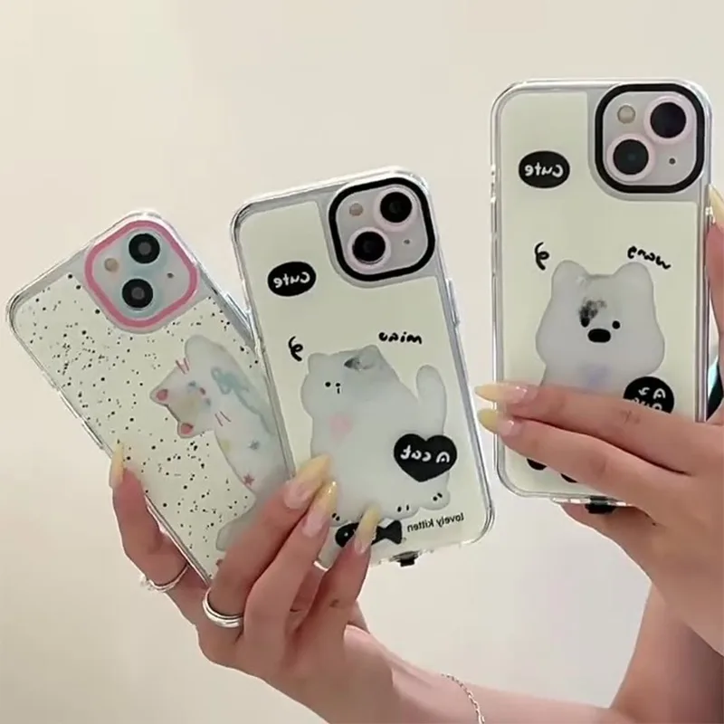 Luminous Cartoon Cat & Dog iPhone Case
