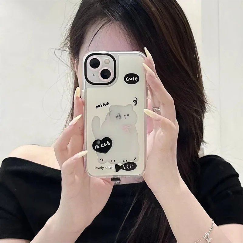 Luminous Cartoon Cat & Dog iPhone Case