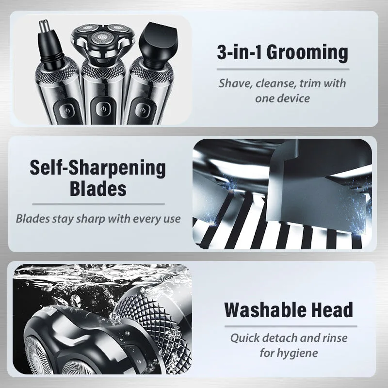 Men’s 3-in-1 3D Floating Electric Shaver