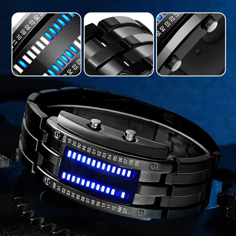 Men’s Binary LED Watch