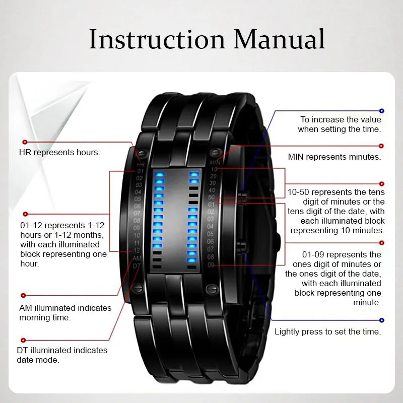 Men’s Binary LED Watch
