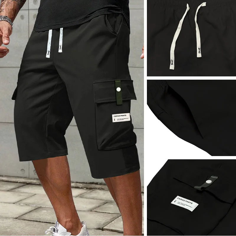 Men’s Casual Drawstring Capri Cargo Pants