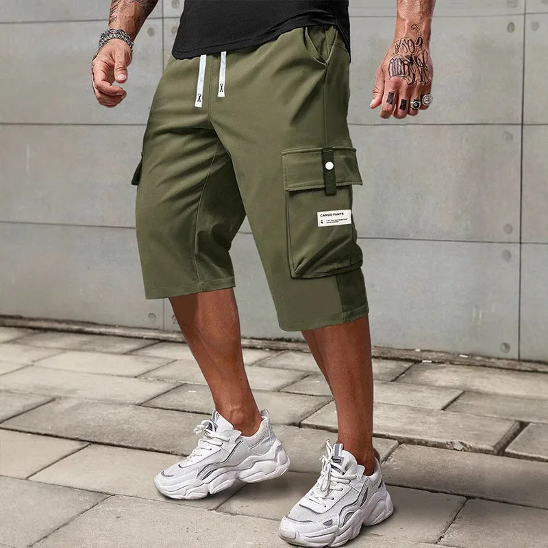 Men’s Casual Drawstring Capri Cargo Pants
