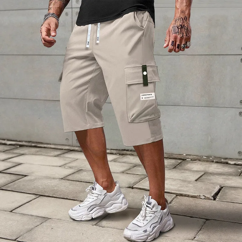 Men’s Casual Drawstring Capri Cargo Pants