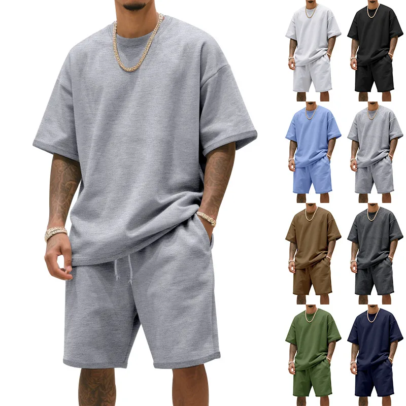 Men's Casual Two-Piece T-Shirt and Shorts Set