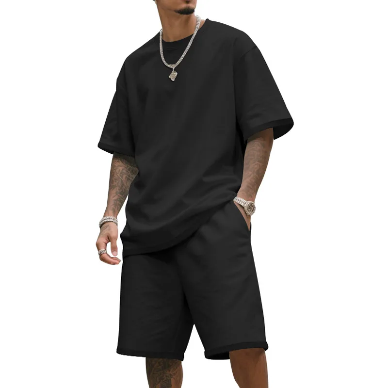 Men's Casual Two-Piece T-Shirt and Shorts Set