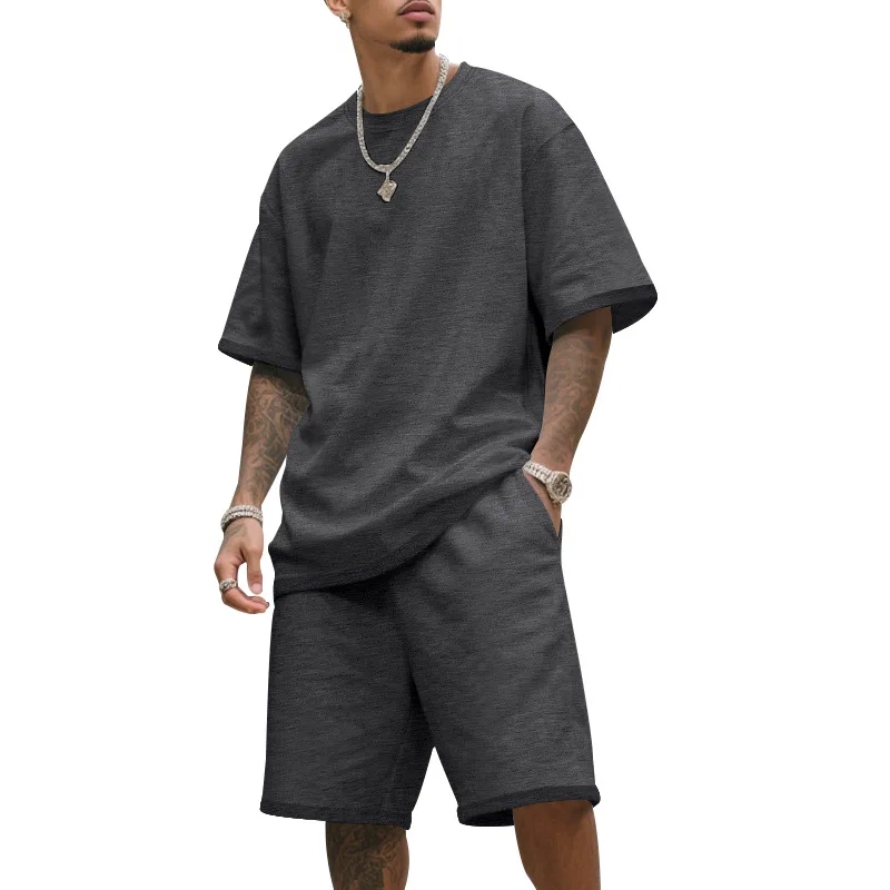 Men's Casual Two-Piece T-Shirt and Shorts Set