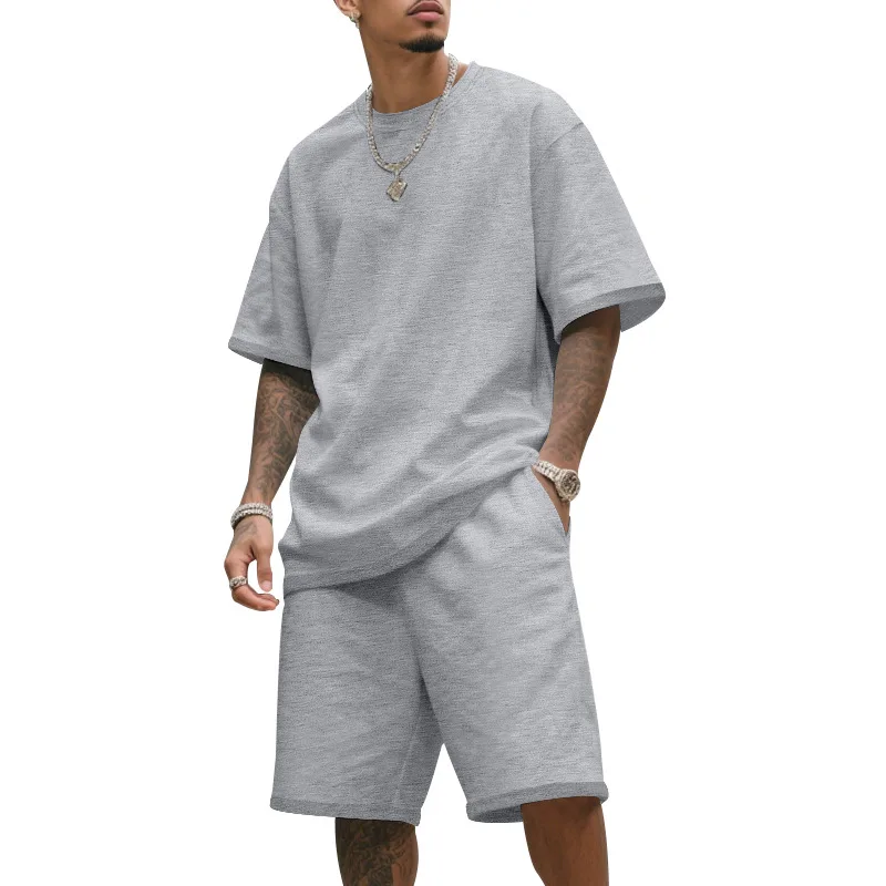 Men's Casual Two-Piece T-Shirt and Shorts Set